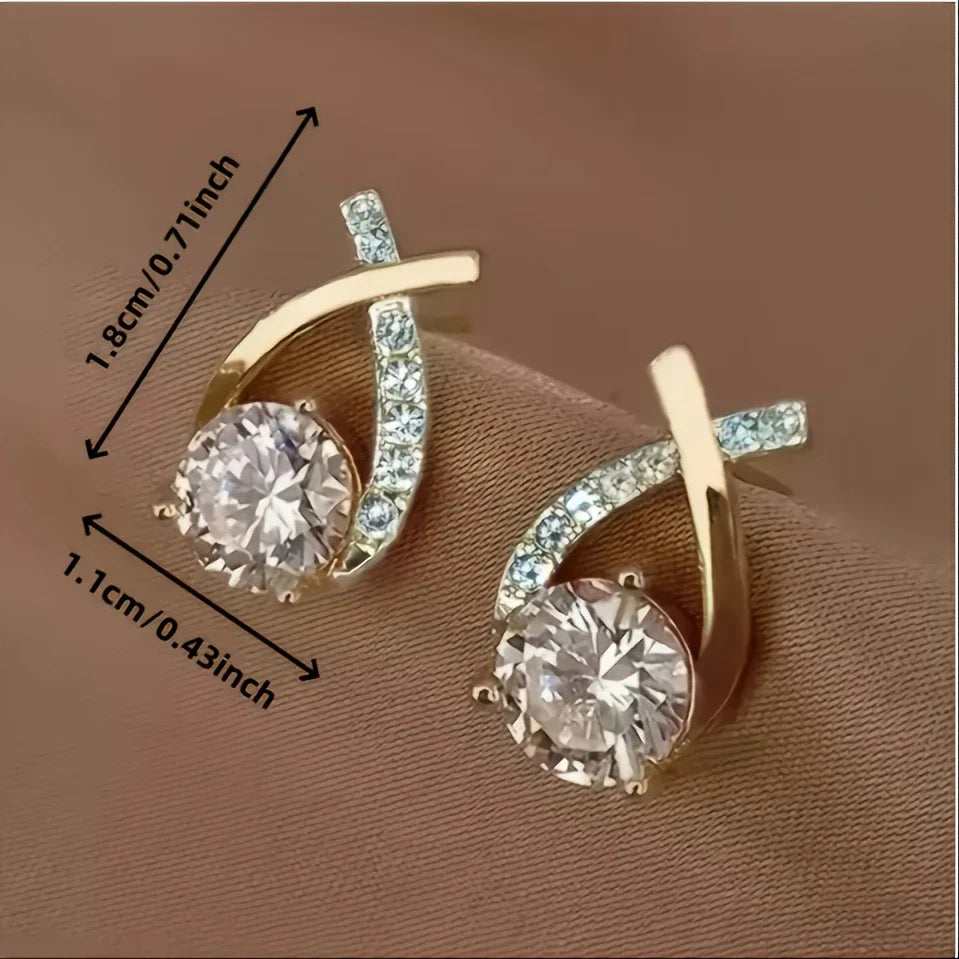 30268 korean luxurious Beautiful Dimond Earring