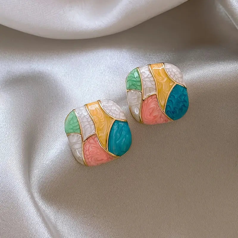 Koreanb Korean Luxurious Multicolor Stud Earring