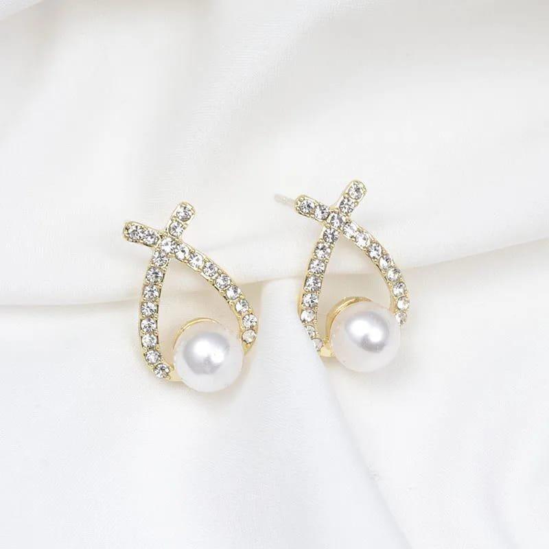 3536 Beautiful Korean Peal Zirconia Stone Earring