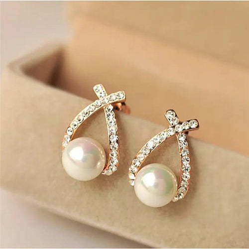 3536 Beautiful Korean Peal Zirconia Stone Earring