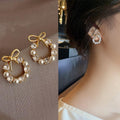Beautiful Natural Pearl Diamond Studded Gold Earring - Shine