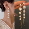 Korean Pearl Drop Zirconia Luxurious Drop Earring