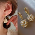 Korean Beautiful Pearl And Zirconia Earring