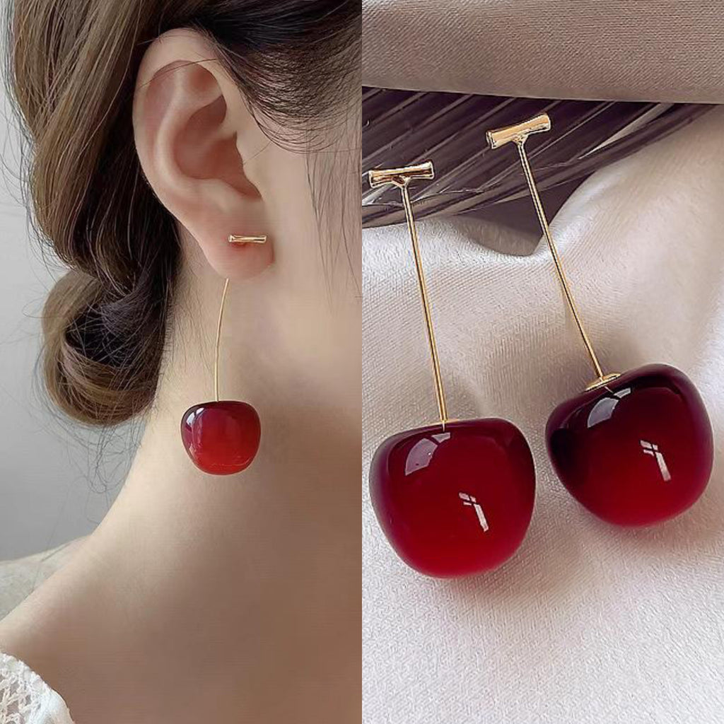 Korean Cute Cherry Fruit Drop Dangle Earring