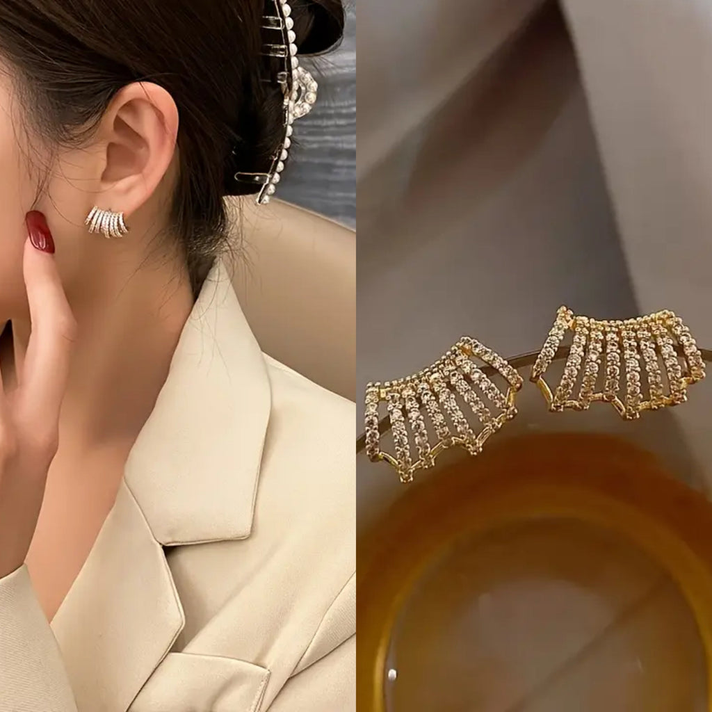 korean Elegant C-Shaped Zirconia Earring