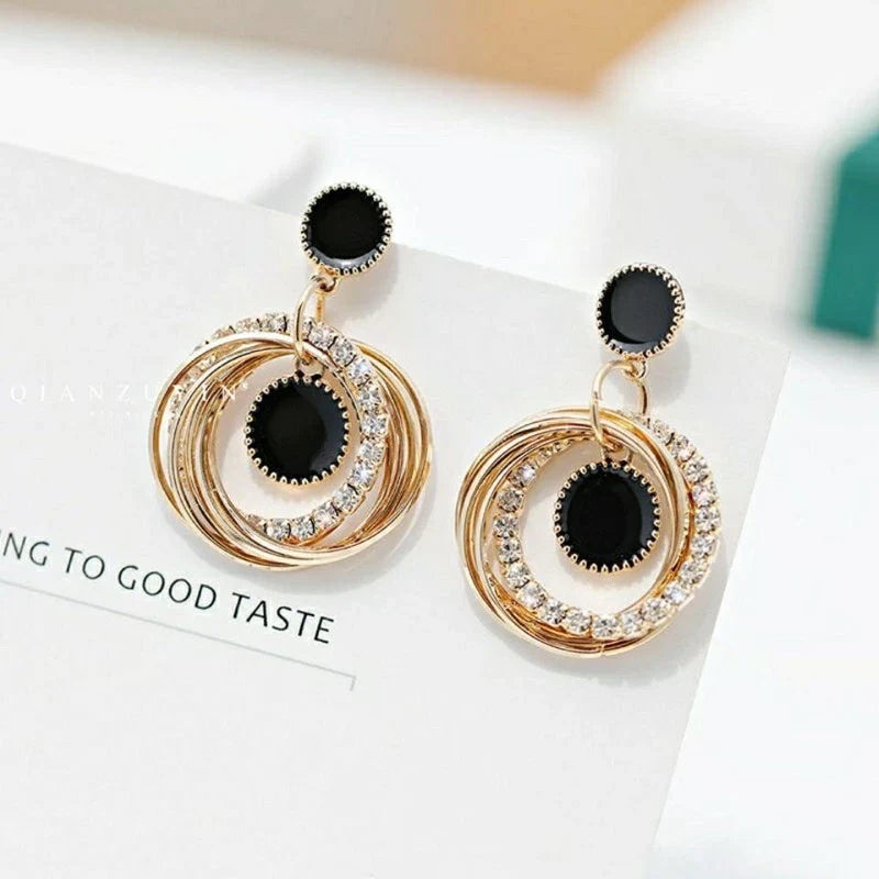 Korean Luxurious Gold Zirconia Stone Premium Earring