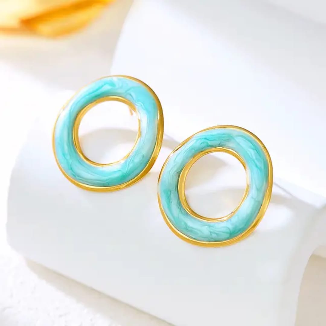 80518 korean stylish anti tarnish circle earring