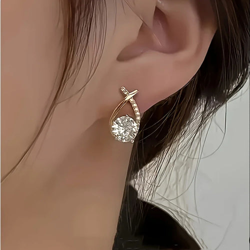30268 korean luxurious Beautiful Dimond Earring