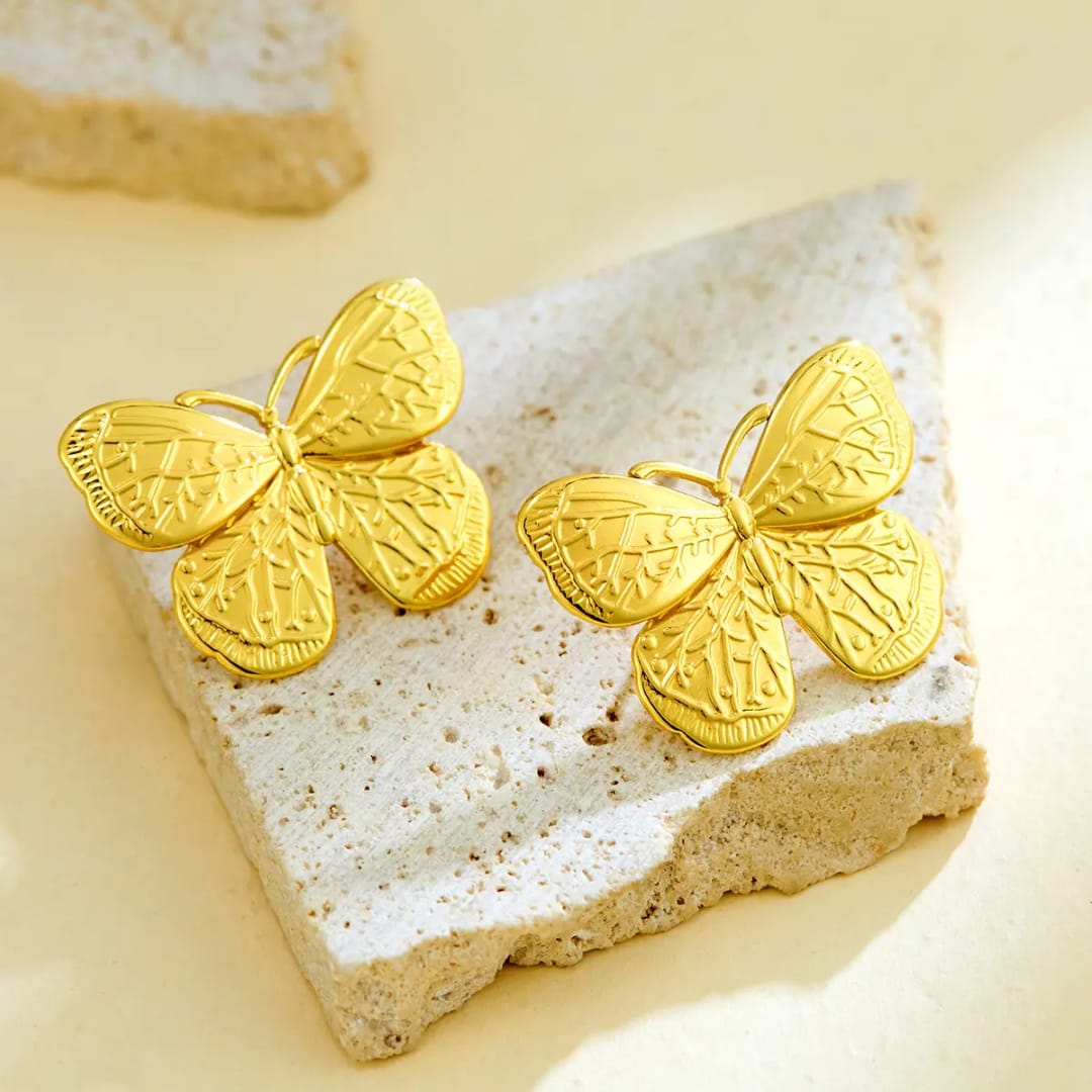 65215 Korean butterfly anti tarnish cute earring
