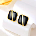 80412 korean black anti tarnish earring