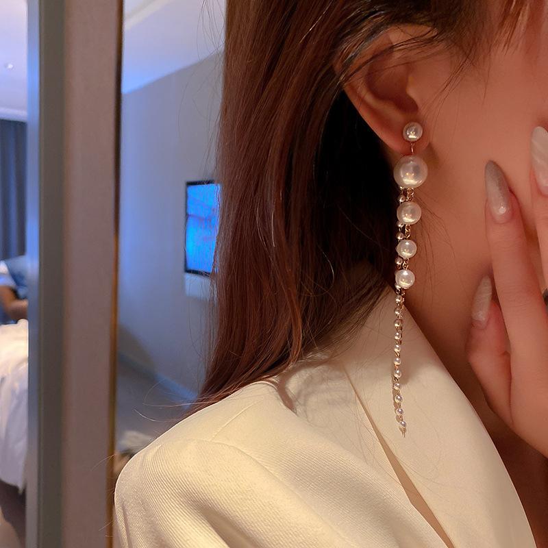 Korean Pearl Drop Zirconia Luxurious Drop Earring