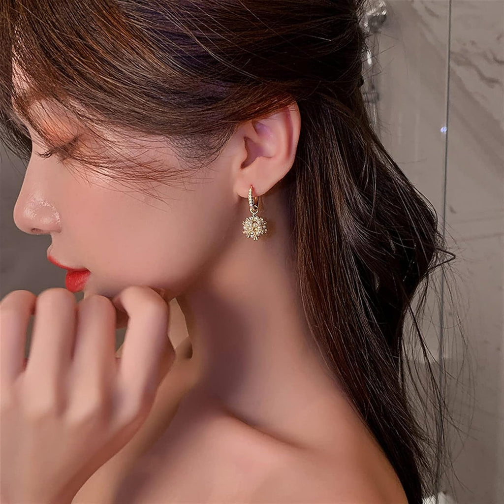 Korean Beautiful Pearl And Zirconia Earring