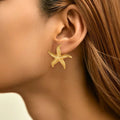 60809 Korean cute anti tarnish star earring