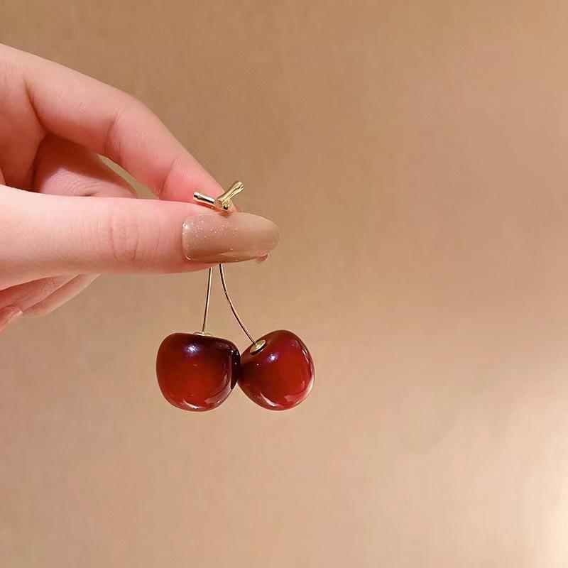 Korean Cute Cherry Fruit Drop Dangle Earring