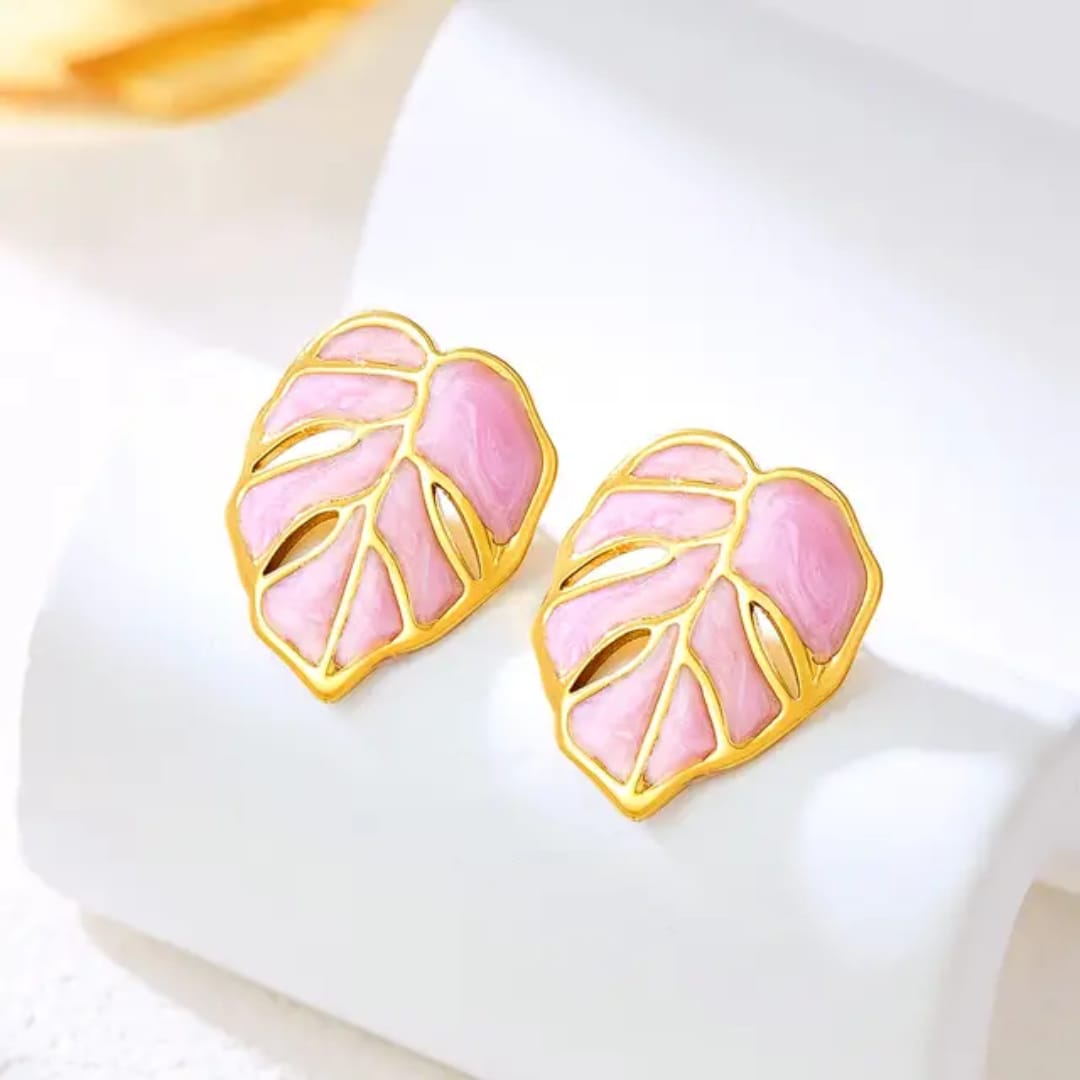 80912 korean leaf anti tarnish earring