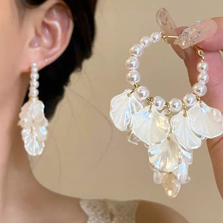 Pearl Shell Drop Earring Fashion Party Korean Circle Dangle Earrings Female Jewelry for Woman