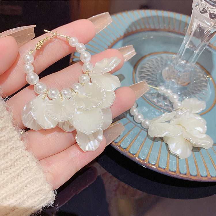 Pearl Shell Drop Earring Fashion Party Korean Circle Dangle Earrings Female Jewelry for Woman