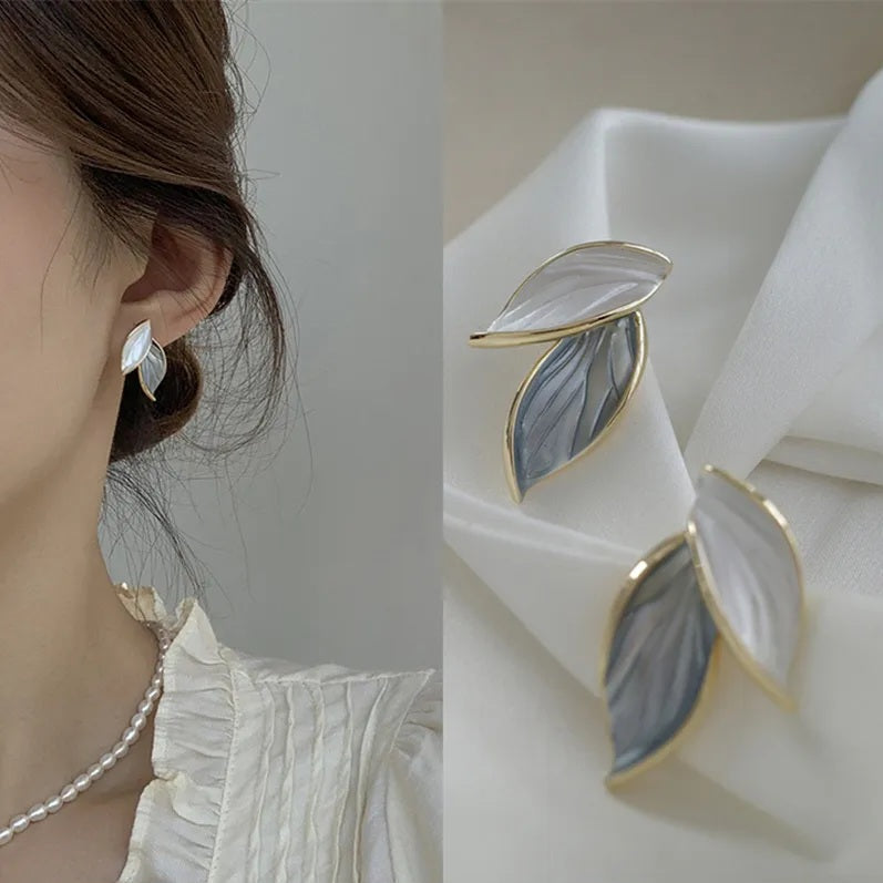 Korean Leaf Design Unique Beautiful Earring