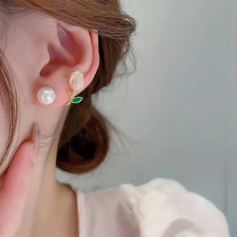 Korean Pink Lotus Beautiful Earring