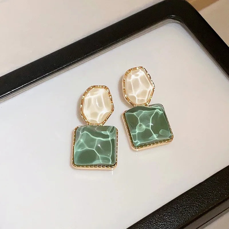 Korean Premium Crystal Gemstone drop Earring