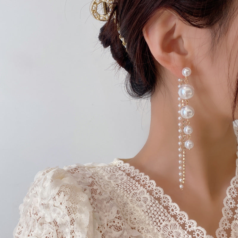 Korean Pearl Drop Zirconia Luxurious Drop Earring