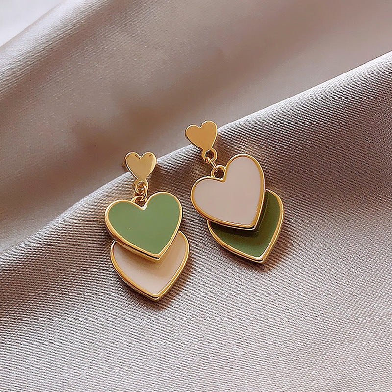Korean double heart beautifull Earring
