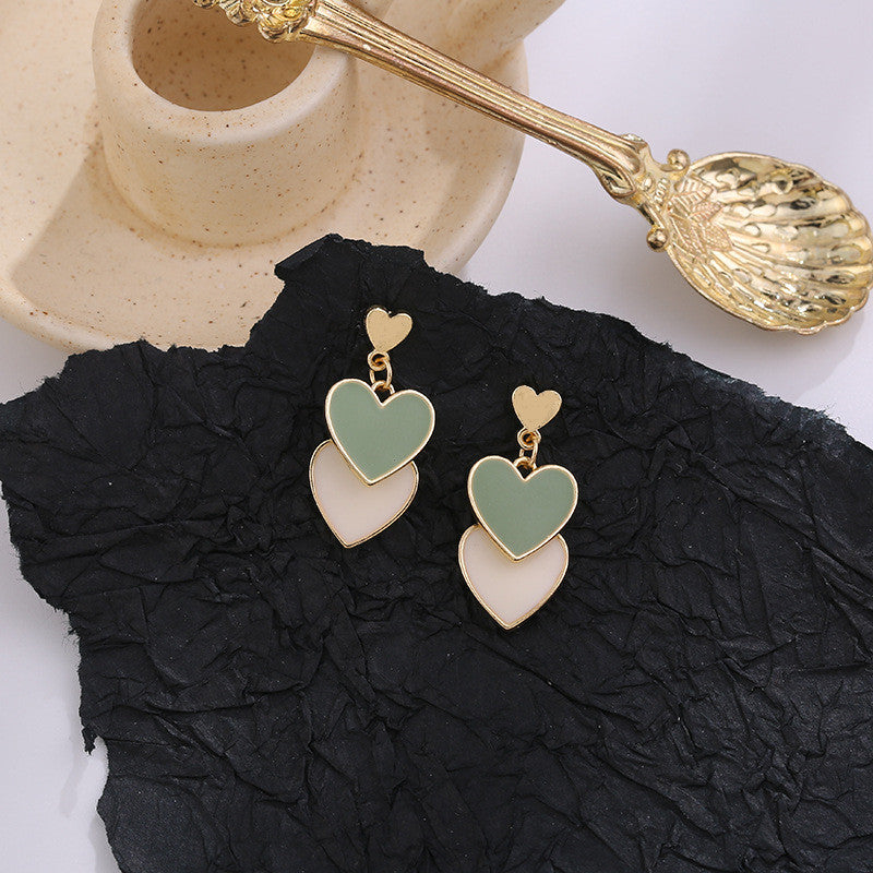 Korean double heart beautifull Earring