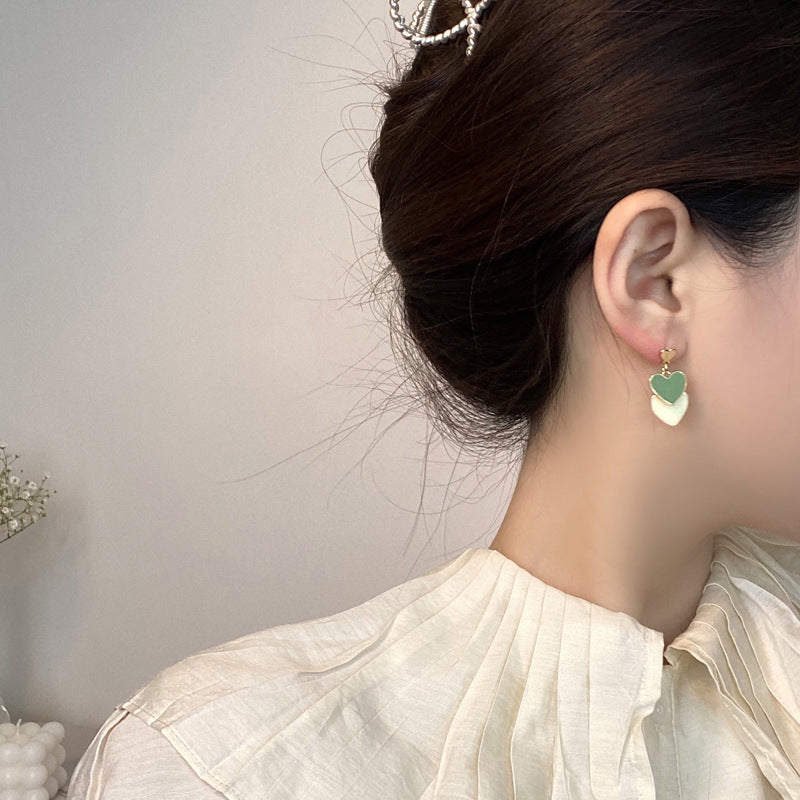 Korean double heart beautifull Earring