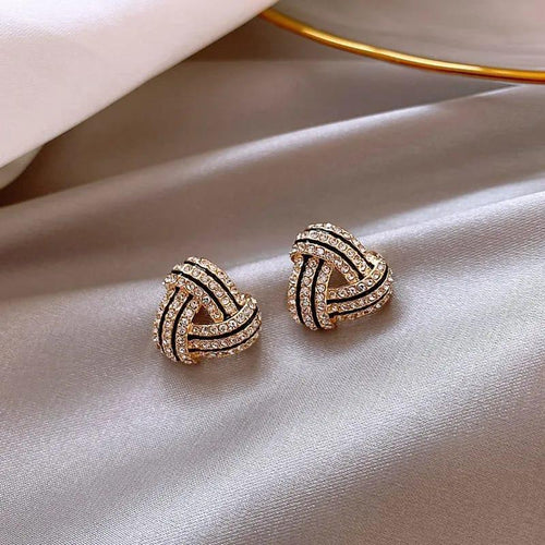 Cute Stylish Sparkling Crystal Triangle Stud Earrings - Shine