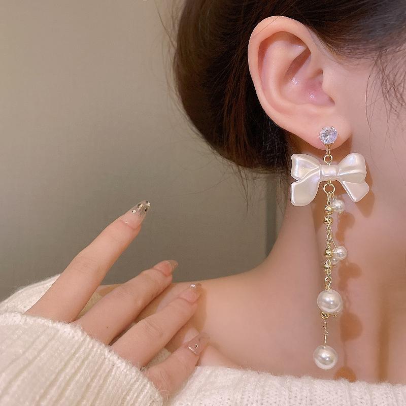 Luxury Women'S Long Pearl Elegant Aesthetic Korean Tassel Earring