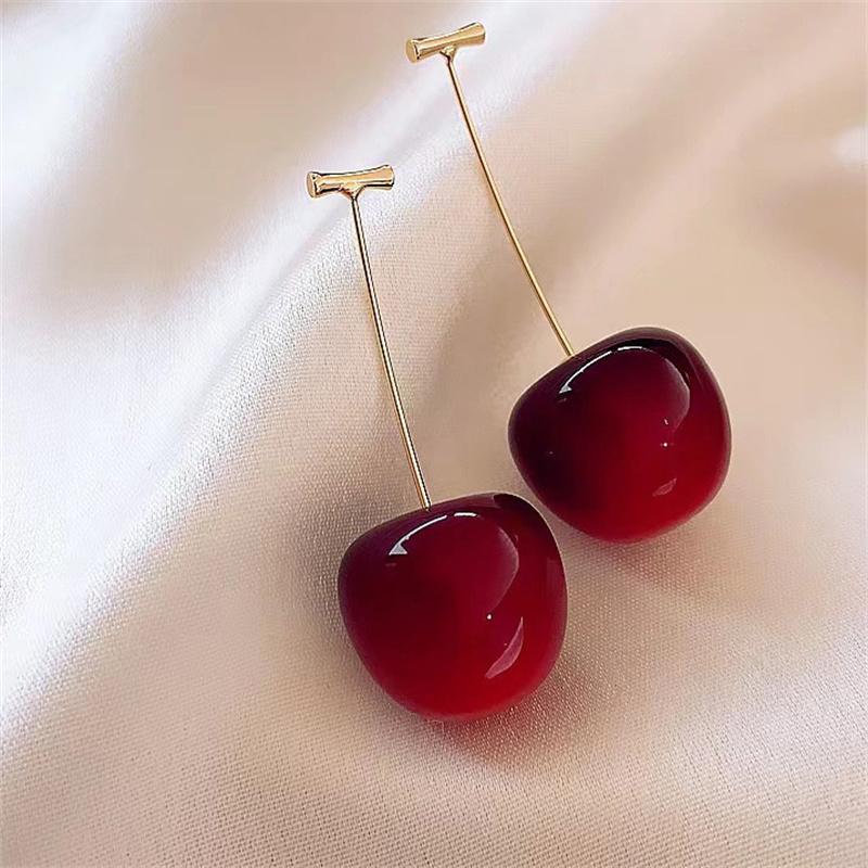 Korean Cute Cherry Fruit Drop Dangle Earring