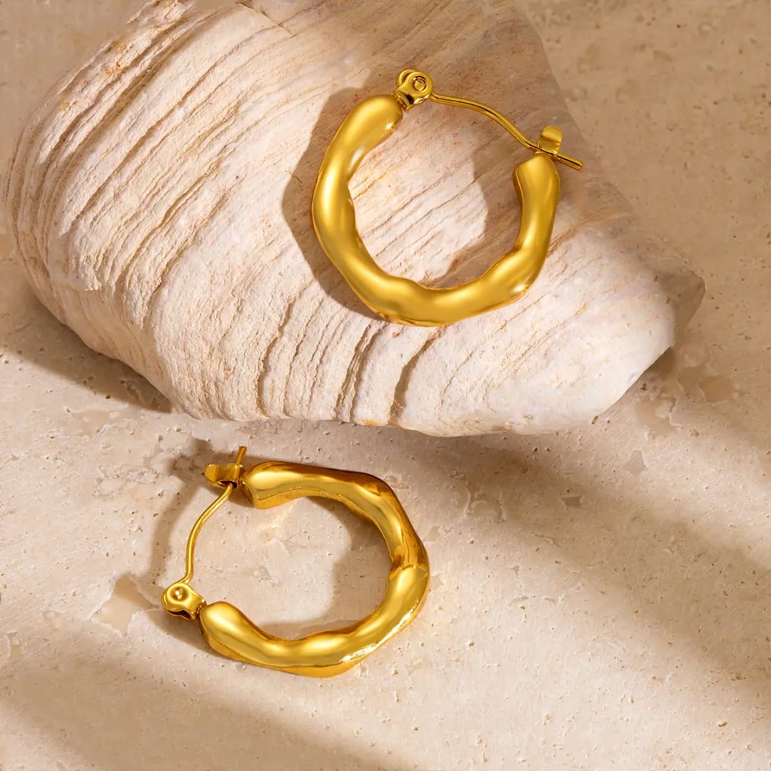 60876 korean beatiful gold anti tarnish earring