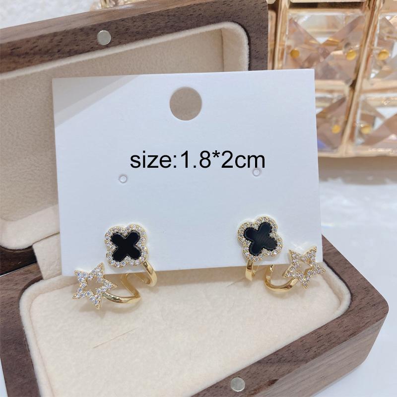 Korean Zircon Earrings Fashion Four-Leaf Clover Stud Earring