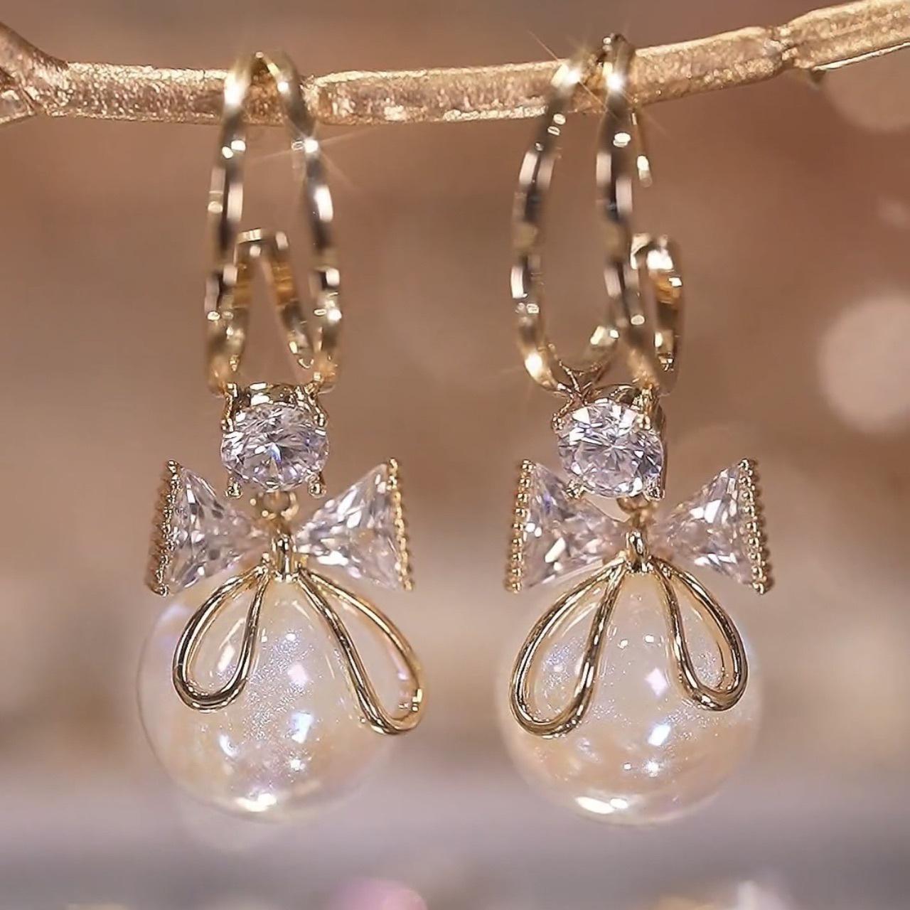 Korean Earings Fashion Jewelry Elegant And Sweet Cute Bow Earrings For Women Gifts Earrings