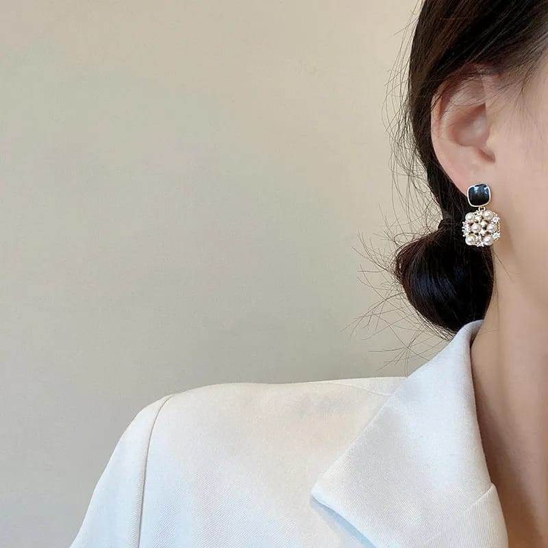 Natural Pearl Earrings Luxury Unique Versatile Hanging Drip Wrap Stud Earrings Party Wed Unusual Jewelry