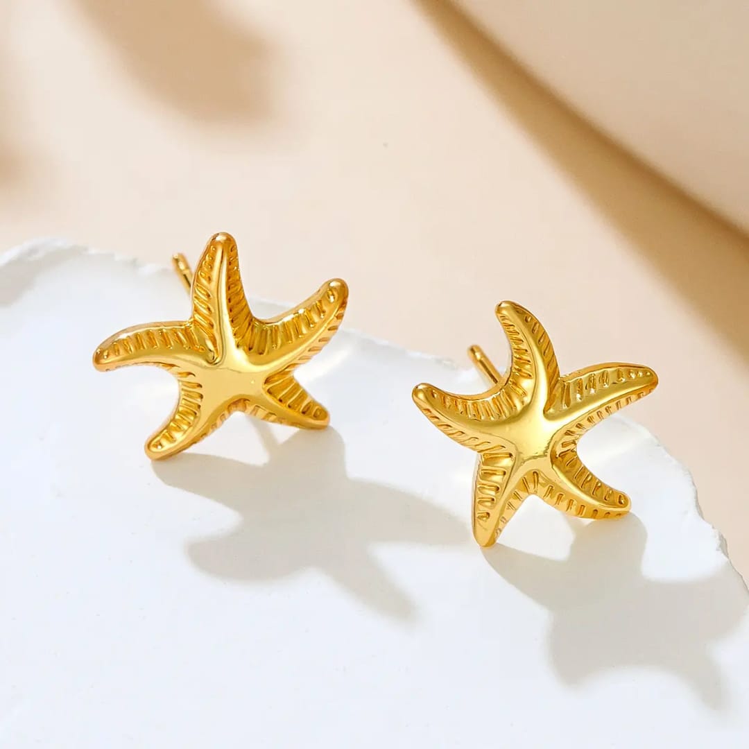 6098 korean cute anti tarnish star earring