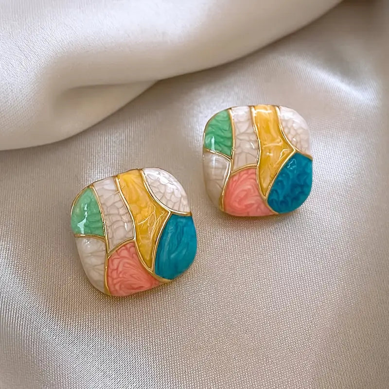 Koreanb Korean Luxurious Multicolor Stud Earring