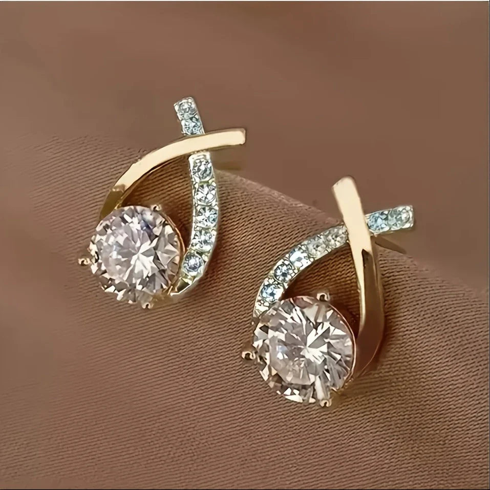 30268 korean luxurious Beautiful Dimond Earring