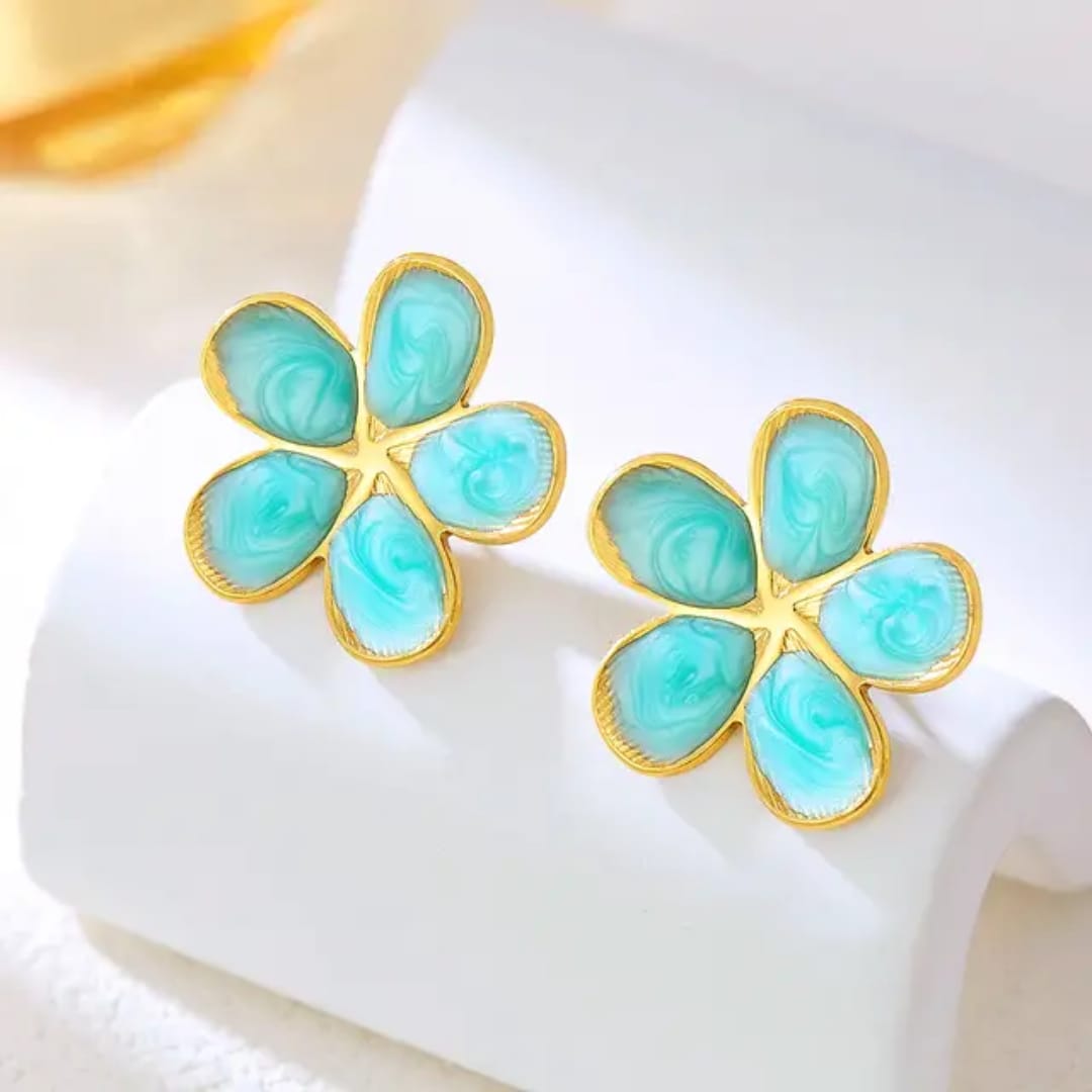 80956 korean stylish flower anti tarnish earring