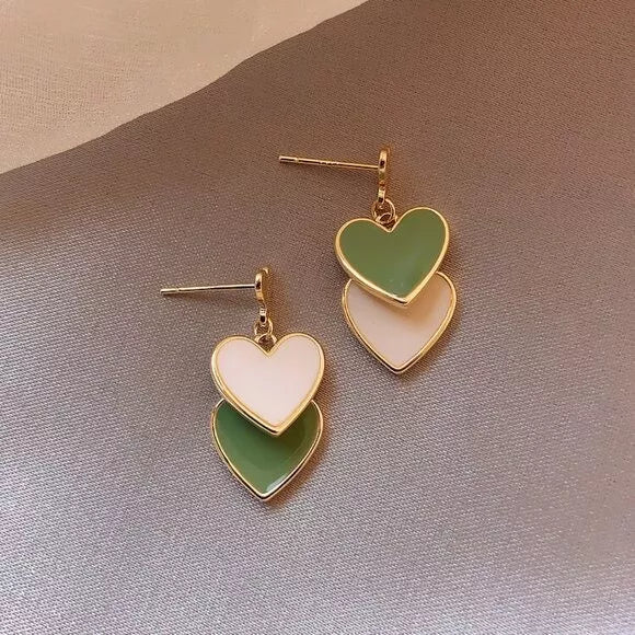 Korean double heart beautifull Earring