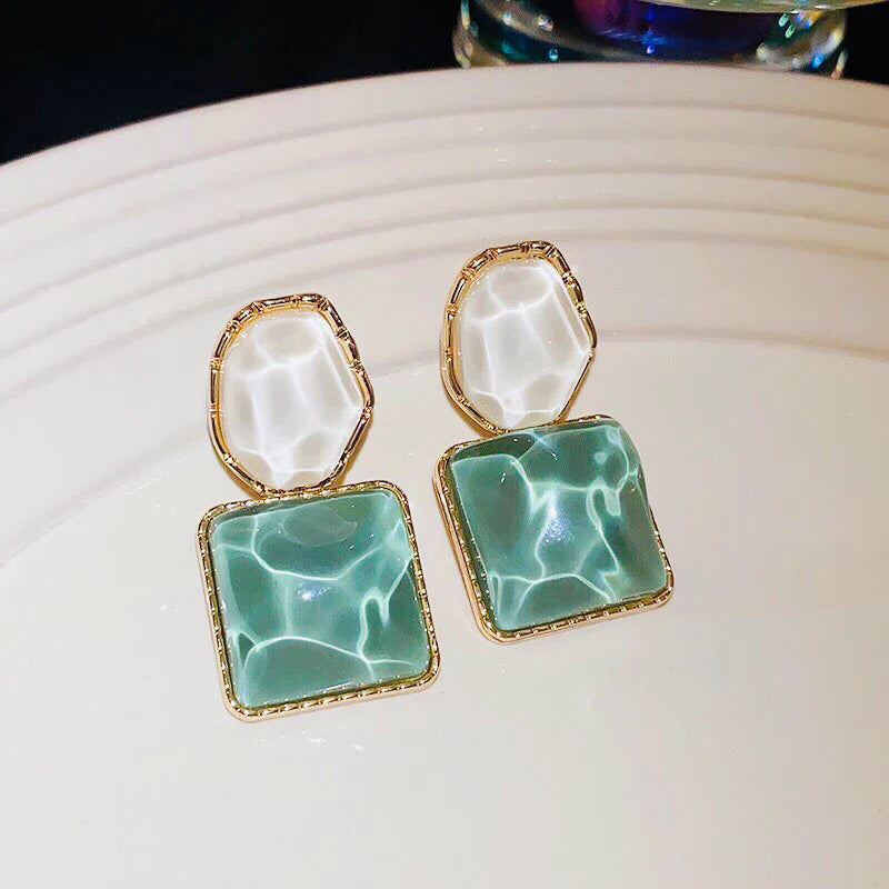 Korean Premium Crystal Gemstone drop Earring